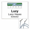 Classic Side Load Vinyl Name Tag Holder w/ Elastic Cord (4"x2 1/2")